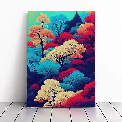 Japanese Forest Paint Splatter Vol.2 Canvas Wall Art Print Framed Picture Decor • £24.95