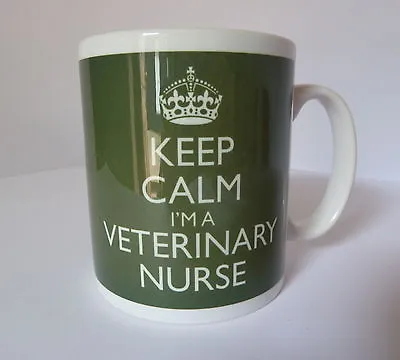 £9.99 • Buy Keep Calm I'm A Veterinary Nurse Mug In Carry On Style Green Gift Present Cup