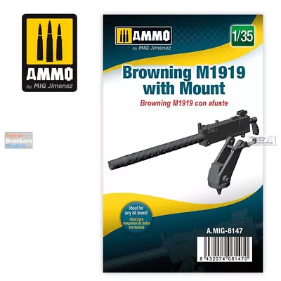 AMM8147 1:35 AMMO By Mig Browning .30 Cal M1919 Machine Gun With Mount • $18.19