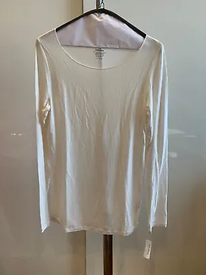 Majestic Paris For Neiman Marcus White Long Sleeve Lounge Top Size 4 NWT • $64.50
