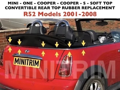 MINI One Cooper S R52 Convertible Roof Soft Top Rear Rubber Seal Replacement Kit • $37.88