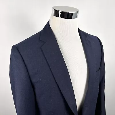 J Crew 38R Thompson Sport Coat Wool Blend Blue Two Button Double Vented • $45