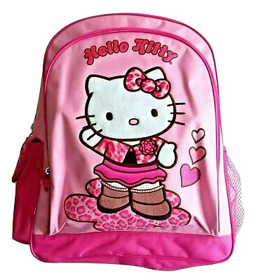 Vintage Hello Kitty Backpack 2006 Pink Satin Glitter Embroidered SANRIO • $99.55