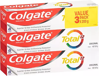 Colgate Total Original Antibacterial Toothpaste Value Pack 3 X 200G Whole Mo... • $21.90