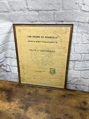 Vintage The Order Of Magellan Certificate Flying 1969 Military Rare Framed Art  • $69.99