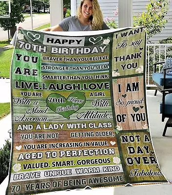 Hot Gift Custom 70Th Birthday Gifts For Women Mom Grandma Blanket -mother Day • $19.99