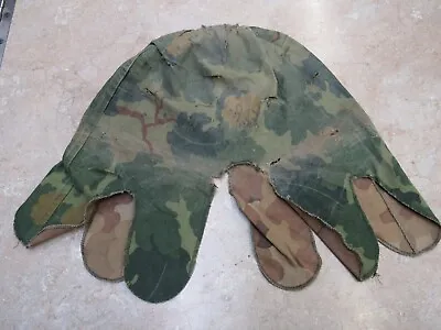 US Vietnam Era M1 Helmet Cover Mitchell Pattern Reversible Well Used Tears Stain • $39.95