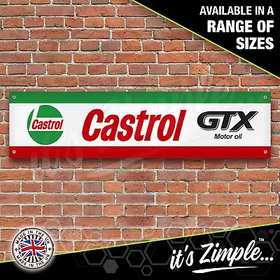 CASTROL GTX MOTOR OIL - CASTROL BANNER Garage Workshop Banner Display Motorsport • $105.30