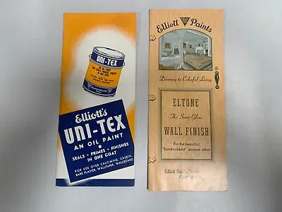 Lot  2  Vintage Elliott's Household Paint Color Chart Advertising Brochure (A4) • $16.95