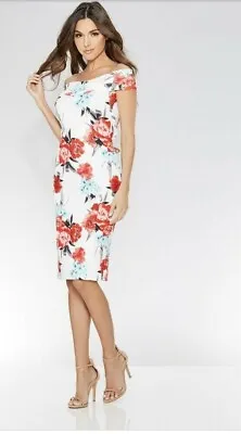 Quiz Clothing - Floral Bodycon Bardot Dress UK 8. Brand New • £22