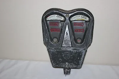 Vintage ROCKWELL DUAL Double Parking Meter Nickle Dime Quarter • $101.25