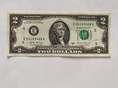 $2 Two Dollar Bill 2017 Series E 04183468 A Real Money US Dollars Paper Notes • $12.99