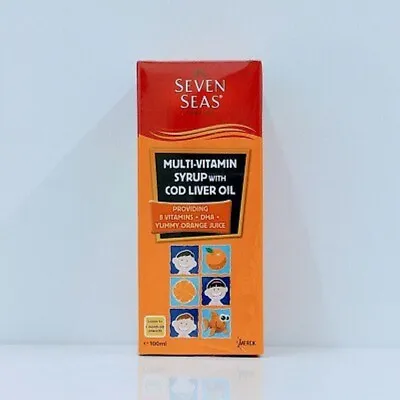 $49.90 • Buy 100ml SEVENSEAS Multivitamin Syrup COD LIVER OIL With 8 Vitamins + DHA FedEx 