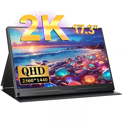 Used | 17.3  Portable Monitor 2K 2560x1440 100% SRGB Gaming External Screen • $65.59