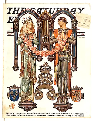 Original J C Leyendecker 1930 Saturday Evening Post Cover Medieval Romance • $49