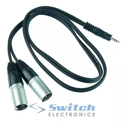 3.5mm Stereo Jack Plug To 2 X XLR Male Plug Audio Lead Cable 1m 3m 5m • £5.09