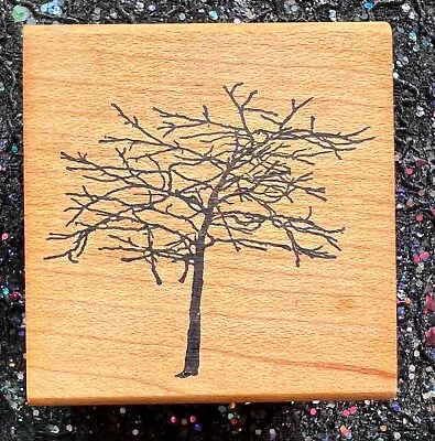 Vintage Rubber Stamp  Bare Tree - You Decorate!  By Graven Images   2 X 2  • $5.75
