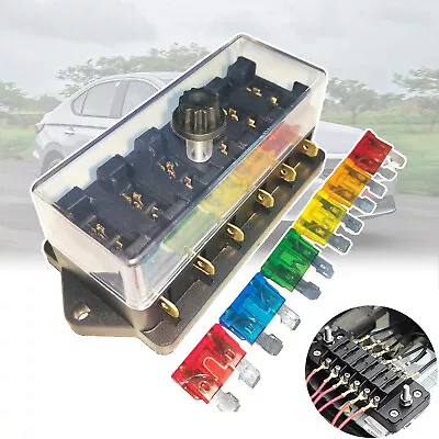 £7.29 • Buy Blade Fuse Box 6 Way Waterproof Fuse Holder Block Universal For Car Boat Bus SUV