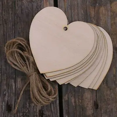 £4.49 • Buy 10x Wooden Curvaceous Heart Craft Shape 3mm Ply