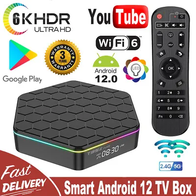 Android 12.0 Smart TV Box 6K HDMI Quad Core HD 2.4G/5G WIFI Media Stream Player • $26.99