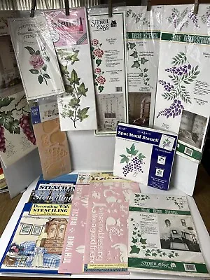 Huge LOT Of 15 Wall Stencils Assorted Vines Fruits Farmhouse Stencil Ease Others • $30