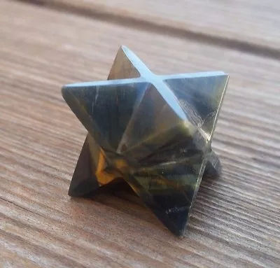 Natural Blue Tiger Eye Gemstone Merkaba Star (one) • $8.49