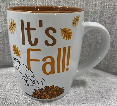 Peanuts Snoopy Woodstock It’s Fall Leaves Large Ceramic Coffee Mug NEW • $16.95