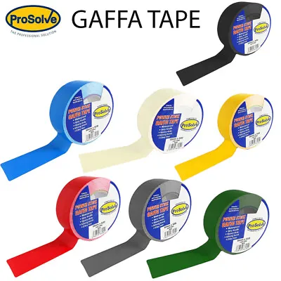 PROSOLVE 50mm X 50m Premium Gaffer Tape Cloth Gaffa Duct Waterproof In 7 Color • £2.99