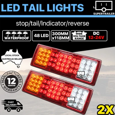 $33.95 • Buy 2X 48 LED Tail Lights Trailer Ute Caravan Truck Stop Indicator Rear LAMP 12-24V