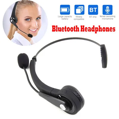 £16.29 • Buy Wireless Bluetooth Call Center Telephone Headset Office Phone Headphone With Mic