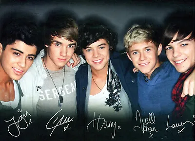 ONE DIRECTION 1D Signed X 5 Photograph - Pop Band / Group Stars - Reprint • £6.99