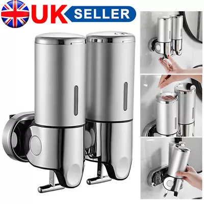 2PCS Soap Dispenser Wall Mounted Liquid Bathroom Hand Wash Shower Gel Shampoo • £3.99