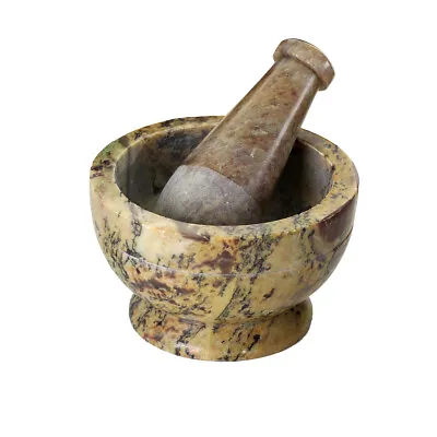 Soapstone Mortar With Pestle Small 0.8kg Heavy Spice Herbs Incense 1185 • $29.03