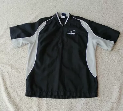 Mizuno Boy's Baseball Warm-Up Hitting Batting Practice Shirt Jersey Black Size L • $14