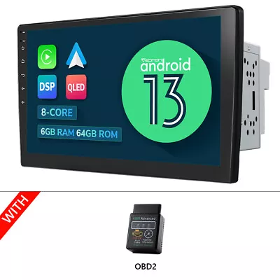 OBD+UA12S Plus Android 13 8Core 6+64 10.1 Car Radio Stereo GPS CarPlay Head Unit • $294.47