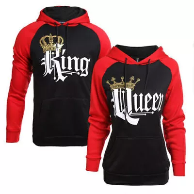 Couple Matching Hoodie King And Queen Jumpers Pullover Sweatshirts Casual Tops' • $27.59