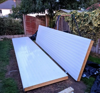 £225 • Buy 2 X Insulated Wall Panels PIR: 100mm X 1150mm X 6000mm & 7500m (Panel Sell)