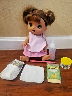 Baby Alive Sweet Spoonfuls Baby Girl Brunette With  Fun Accessories • $12
