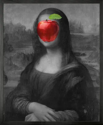 £194 • Buy Mona Lisa Apple Framed Printed Canvas