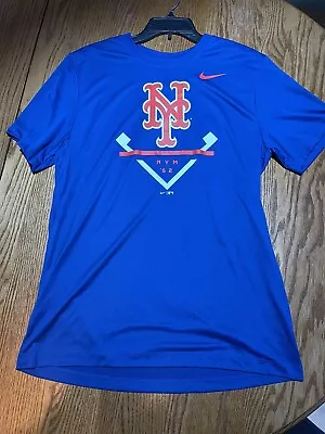 Nike Mens New York Mets Blue Wordmark Dri Fit Legend T Shirt 2xl • $24.95