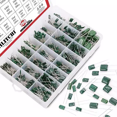 Hilitchi 700Pcs 24-Value Mylar Polyester Film Capacitor Assortment Kit - 0.22NF • $23.87