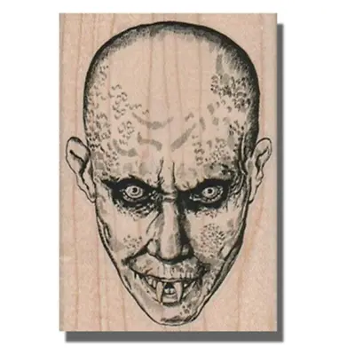 Wood Rubber Stamp SCARY VAMPIRE Halloween Horror Movie Monster Nosferatu Man • $11.75