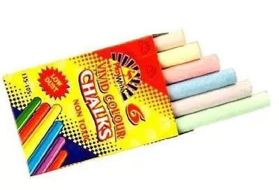 Coloured Chalk - 6 Pack X 1 (P) • £1.99