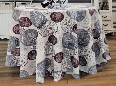 Peva Vinyl Kitchen Tablecloth 60  Round (4-6 People) MULTICOLOR CIRCLES RS • $14.99