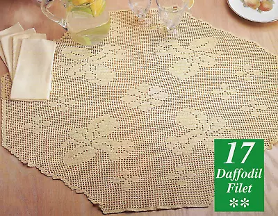 Daffodil Filet Doily Crochet Pattern Instructions • $3.39