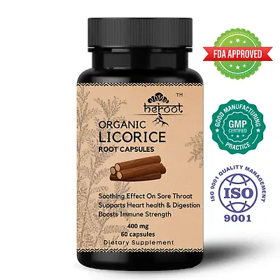 Organic Licorice Root 400mg Support Heart Health & Digestion Boosts Immune • £8.66