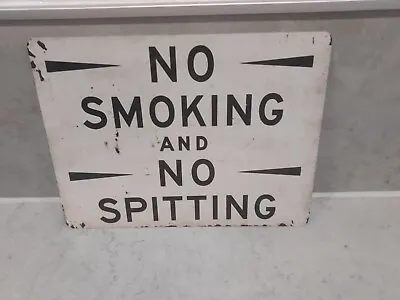 TRAIN SIGN NO SMOKING Retro Metal Wall Plaque Vintage War Train Station Sign • £3.86