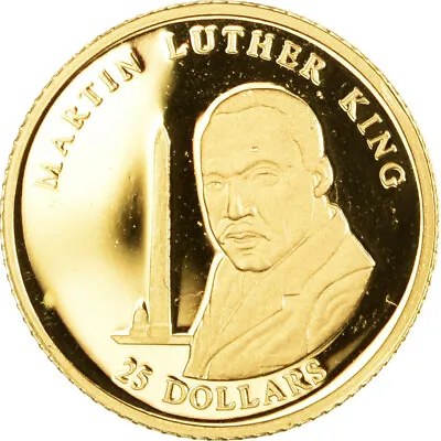 [#1066076] Coin Liberia Martin Luther King 25 Dollars 2001 American Mint P • $128.64