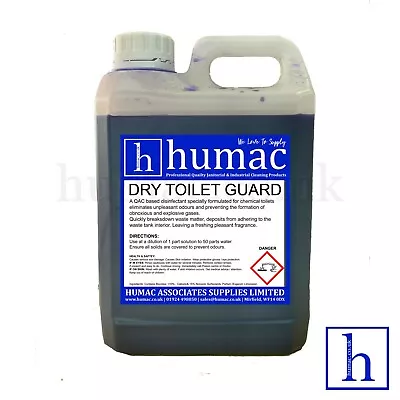 2L Blue Toilet Guard Toilet Chemical Tank Fluid Caravan WC Portable HUMAC • £14.95