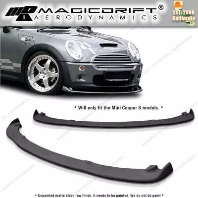 For 02 03 04 05 MINI COOPER S URETHANE FRONT BUMPER LIP SPOILER BODY KIT BLACK • $85.48